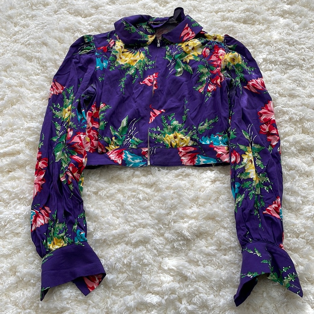 Trashy Diva purple floral cropped jacket
